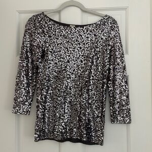 JCREW jewel neck sequin tee